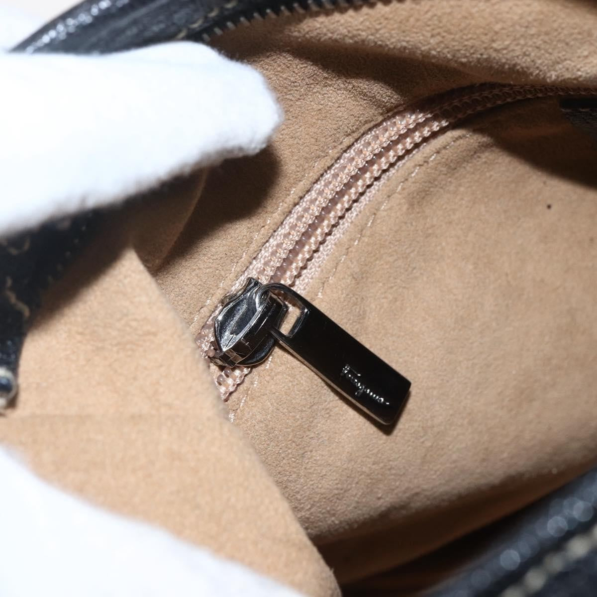 Salvatore Ferragamo Vintage Shoulder Bag Leather, BLACK, LEATHER, Shoulder bag