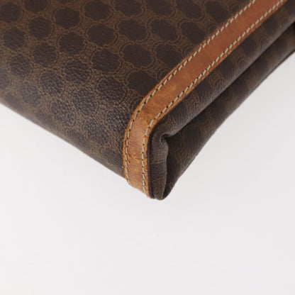 Celine Macadam Pochette Canvas and Leather, BROWN, CANVAS, Clutche & pouche