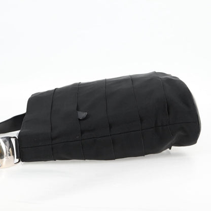 Salvatore Ferragamo Vala Shoulder Bag Nylon, BLACK, CANVAS, Shoulder bag