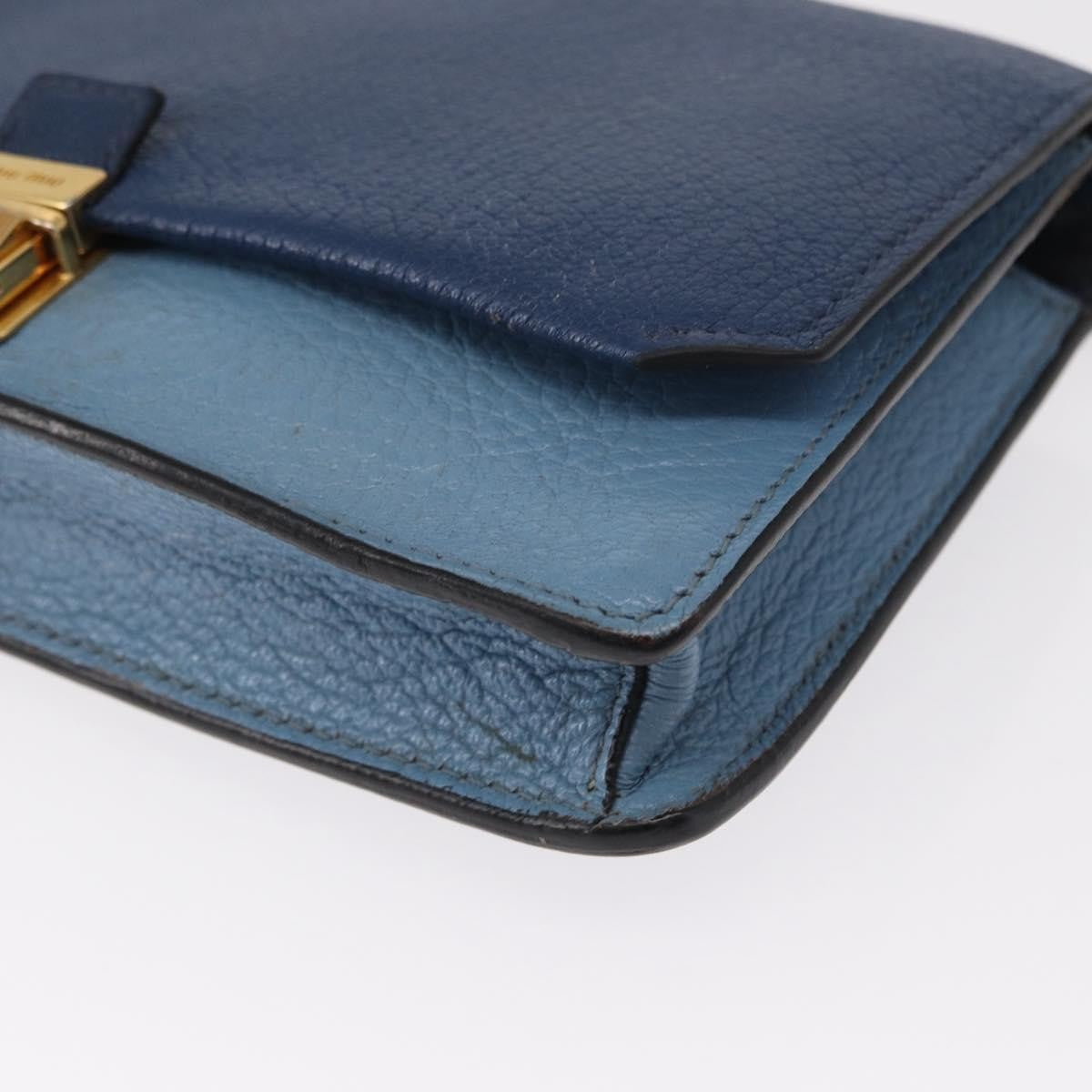 Miu Miu Shoulder Bag Leather, BLUE, LEATHER, Shoulder bag