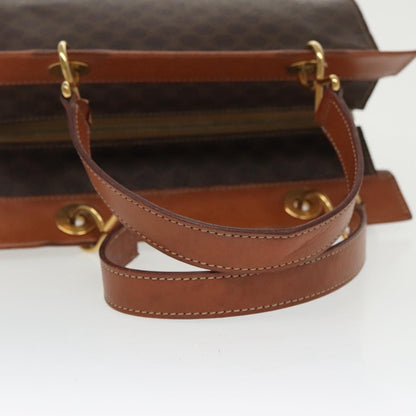 Celine Macadam Handbag Macadam with leather, BROWN, CANVAS, Handbag