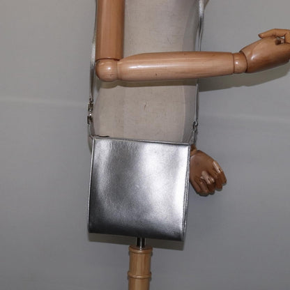 Salvatore Ferragamo Gancini Shoulder Bag Leather, SILVER, LEATHER, Shoulder bag