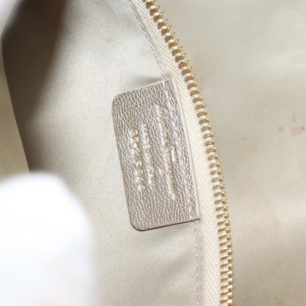 Salvatore Ferragamo Vintage Zip Tote Leather, GOLD, LEATHER, Tote bag