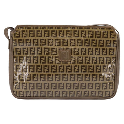 Fendi Vintage Zip Crossbody Bag Zucchino Canvas, BEIGE, CANVAS, Shoulder bag