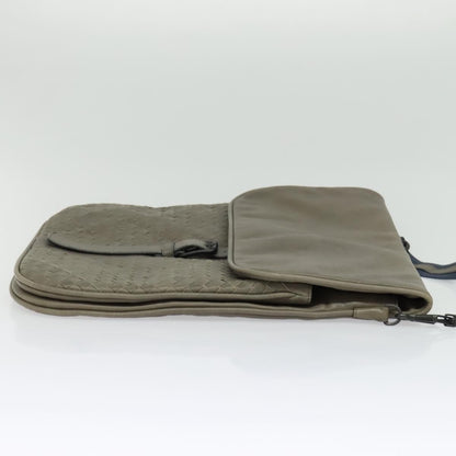 Bottega Veneta Vintage Flap Shoulder Bag Intrecciato leather, GRAY, LEATHER, Shoulder bag