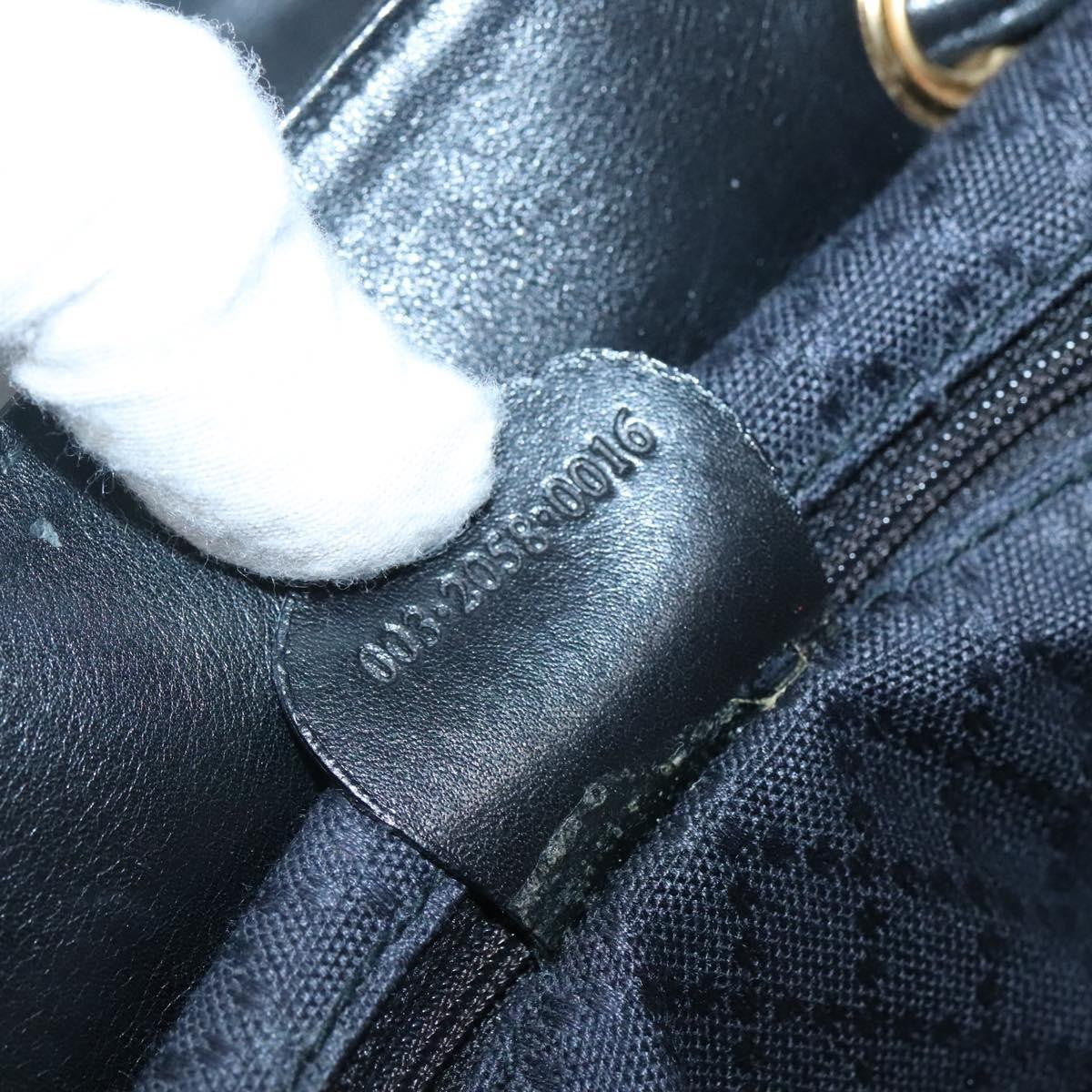 Gucci Vintage Bamboo Backpack Leather, BLACK, LEATHER, Backpack