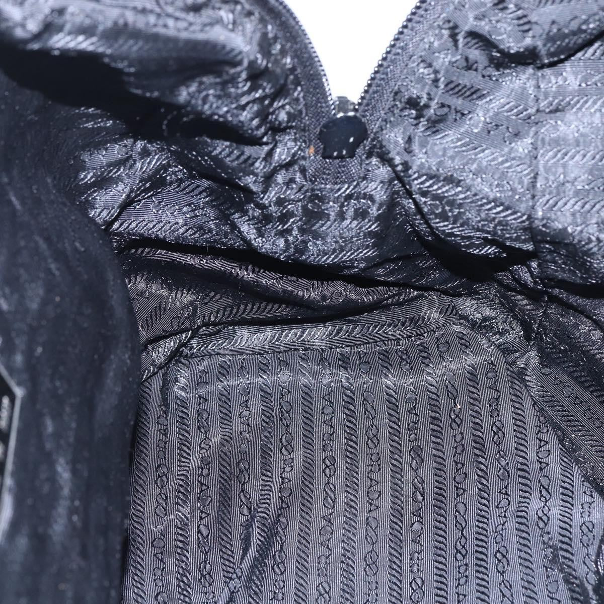 Prada Vintage Zip Handbag Tessuto, BLACK, NYLON, Handbag