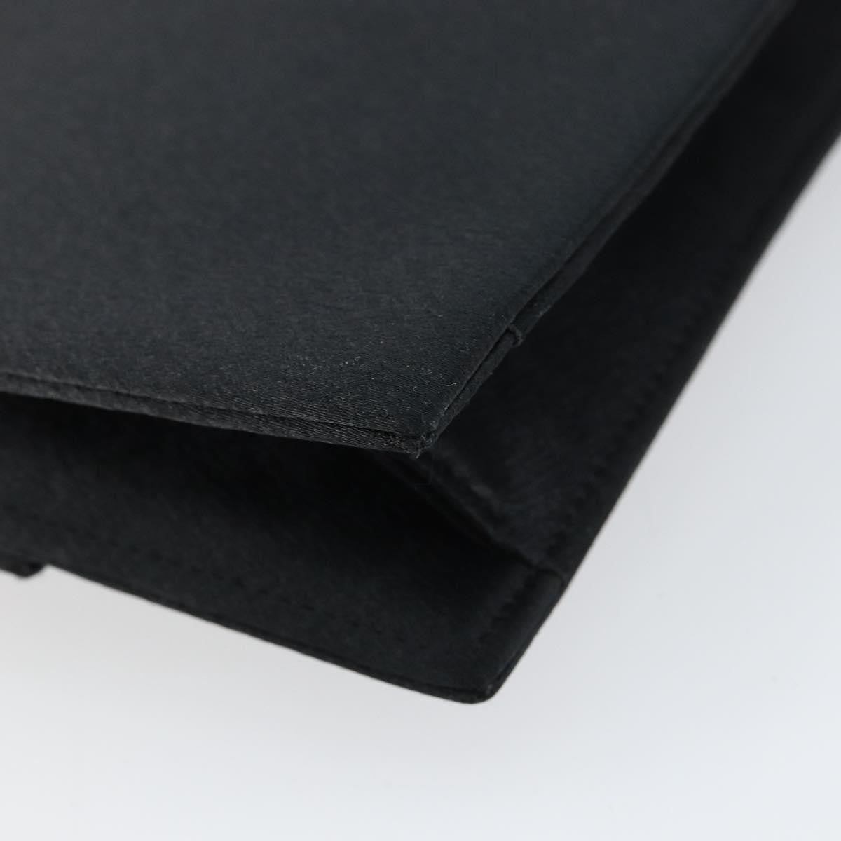 Saint Laurent Vintage Pouch Satin, BLACK, SATIN, Clutche & pouche