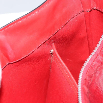 Celine Circle Logo Shoulder Bag Leather, RED, LEATHER, Shoulder bag