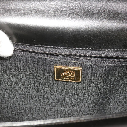 Versace Vintage Convertible Medusa Top Handle Bag Leather, BLACK, LEATHER, Handbag