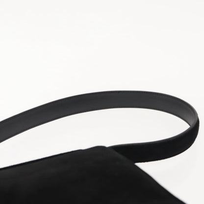 Salvatore Ferragamo Gancini Shoulder Bag Suede, BLACK, SUEDE, Shoulder bag