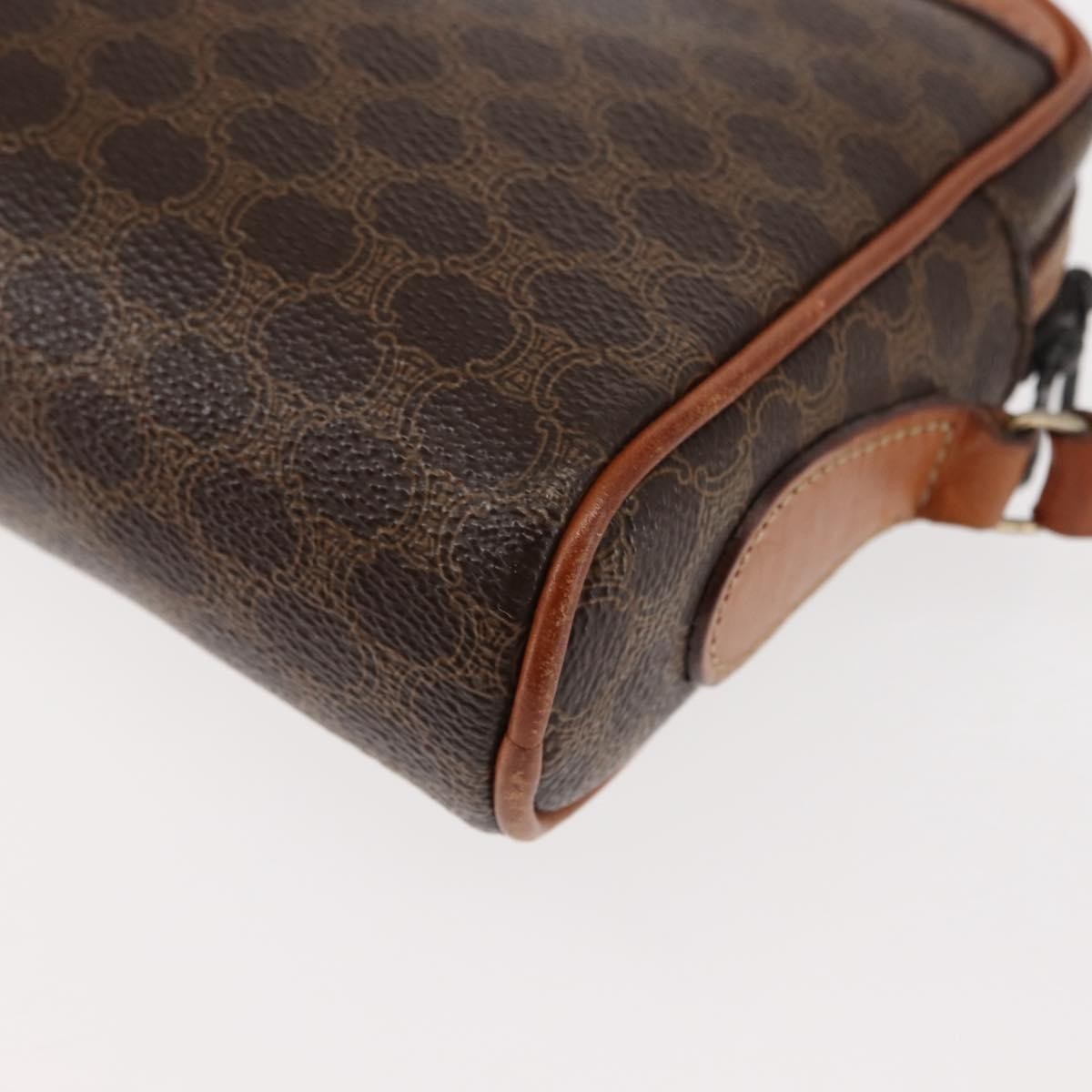 Celine Macadam Shoulder Bag PVC Leather, BROWN, CANVAS, Shoulder bag