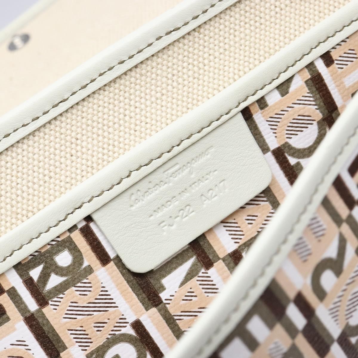 Salvatore Ferragamo Vintage clutch Bag Canvas, BEIGE, CANVAS, Clutche & pouche