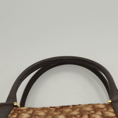 Christian Dior Vintage CD Trotter Handbag Canvas, BROWN, CANVAS, Handbag