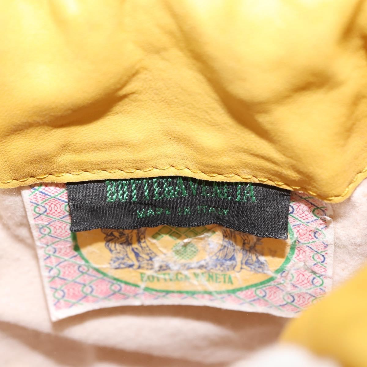 Bottega Veneta Drawstring Bucket Bag Leather and Intrecciato Nappa, YELLOW, LEATHER, Shoulder bag