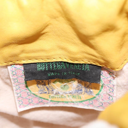 Bottega Veneta Drawstring Bucket Bag Leather and Intrecciato Nappa, YELLOW, LEATHER, Shoulder bag