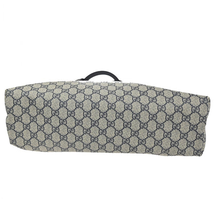Gucci Plus Tote GG Coated Canvas with Leather, NAVY, CANVAS, Tote bag