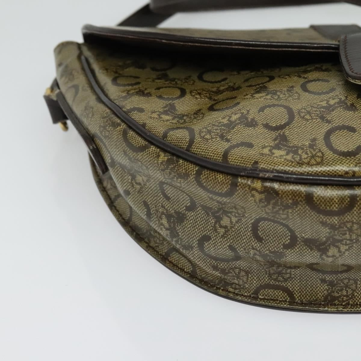 Celine C Sulky Shoulder bag Canvas and Leather, BEIGE, CANVAS, Shoulder bag