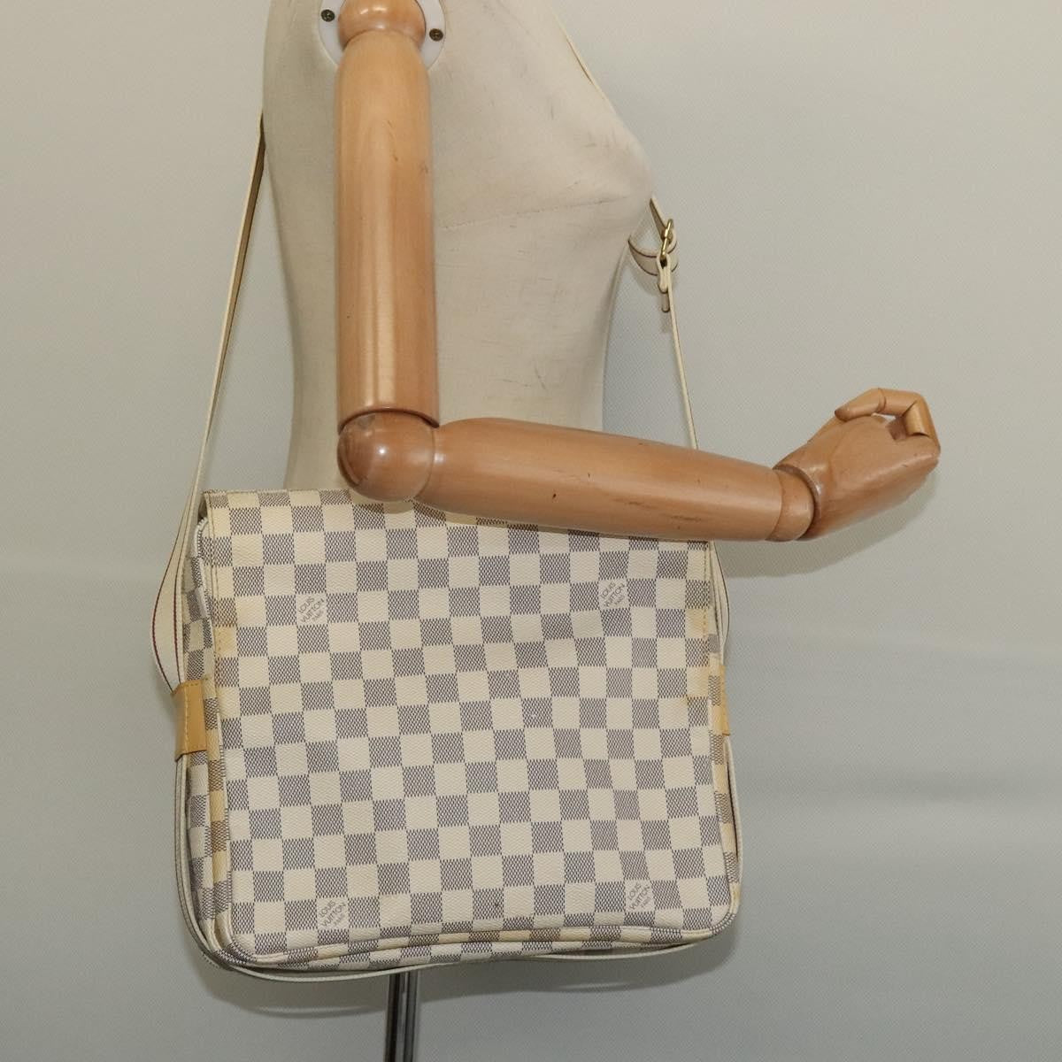 Louis Vuitton Naviglio Handbag Damier, WHITE, CANVAS, Shoulder bag