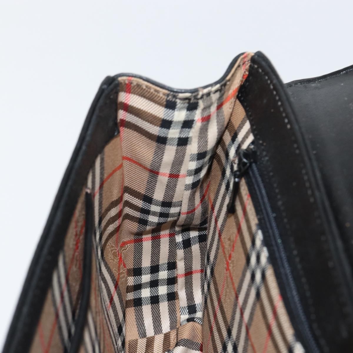 Burberry Vintage Handbag Leather, BLACK, LEATHER, Handbag