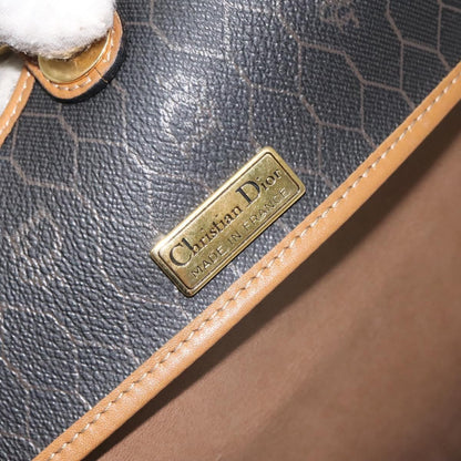 Christian Dior Vintage Honeycomb Flap Crossbody Bag Coated Canvas, BLACK, CANVAS, Crossbody bag