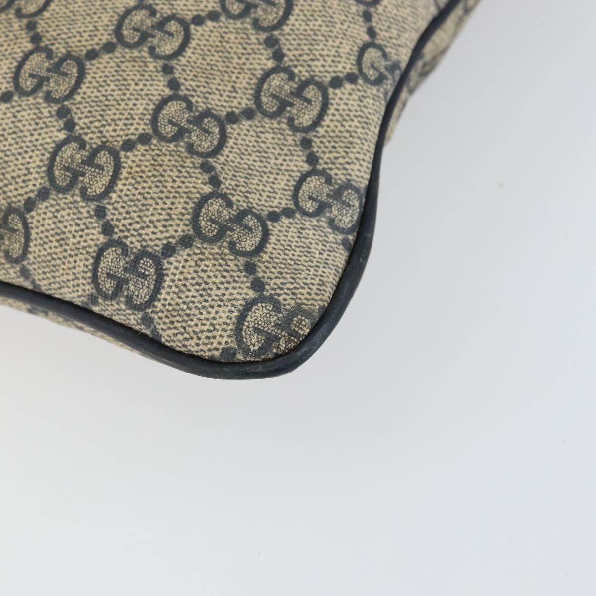 Gucci Zip Top Messenger Bag GG Coated Canvas, NAVY, PVC, Shoulder bag