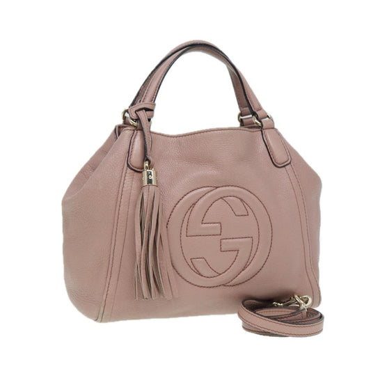 Gucci Soho Convertible Shoulder Bag Leather, Pink, Leather, Tote Bag