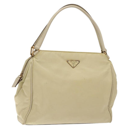 Prada Vintage Zip Handbag Tessuto, BEIGE, NYLON, Handbag