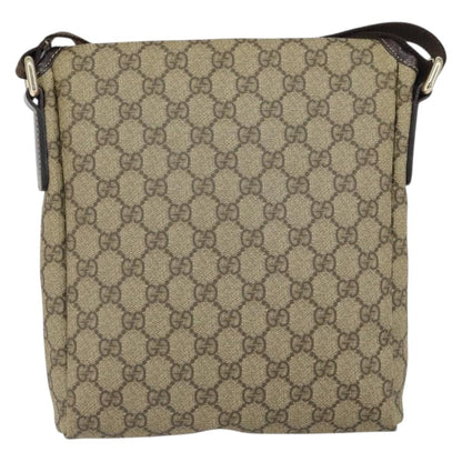 Gucci Flap Messenger GG Coated Canvas, BEIGE, PVC, Shoulder bag