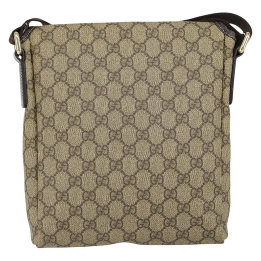 Gucci Flap Messenger GG Coated Canvas, BEIGE, PVC, Shoulder bag