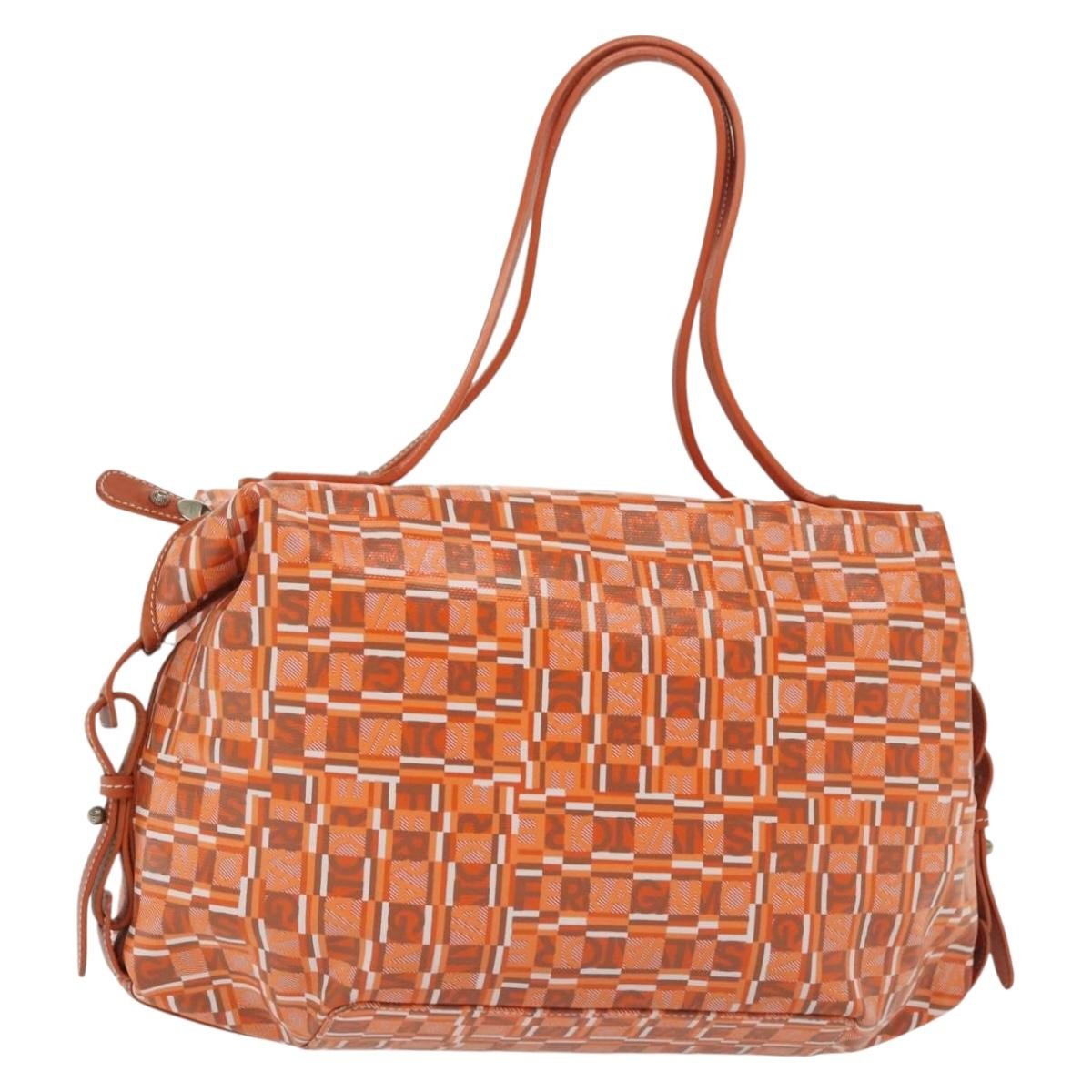 Salvatore Ferragamo Vintage Handbag Canvas, ORANGE, CANVAS, Handbag