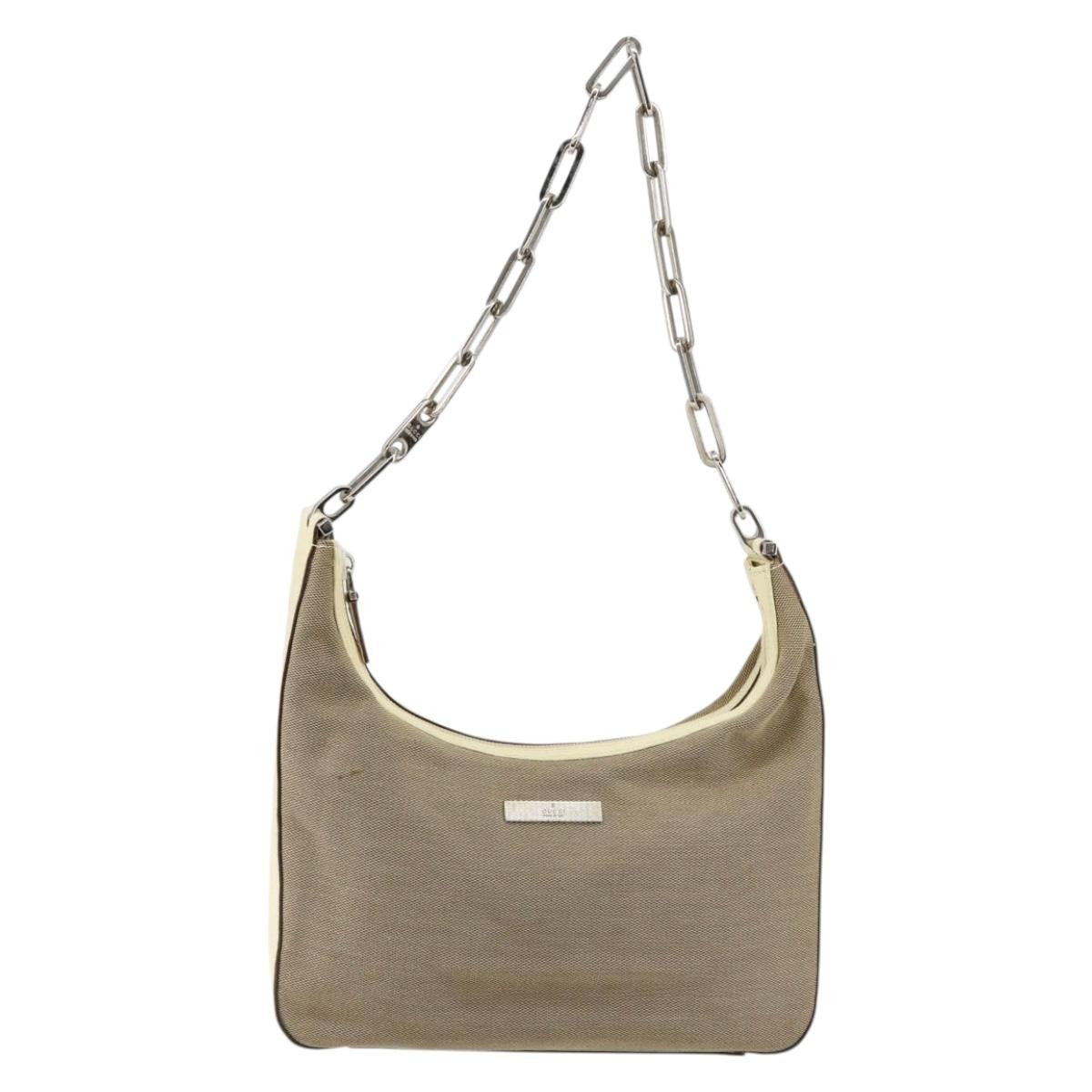Gucci Vintage Shoulder Bag Canvas, BEIGE, CANVAS, Shoulder bag