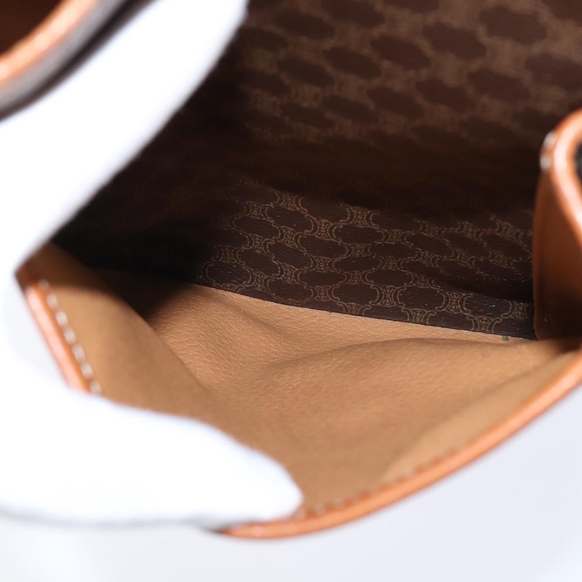 Celine Vintage Macadam Shoulder Bag Canvas and Leather, BROWN, CANVAS, Shoulder bag