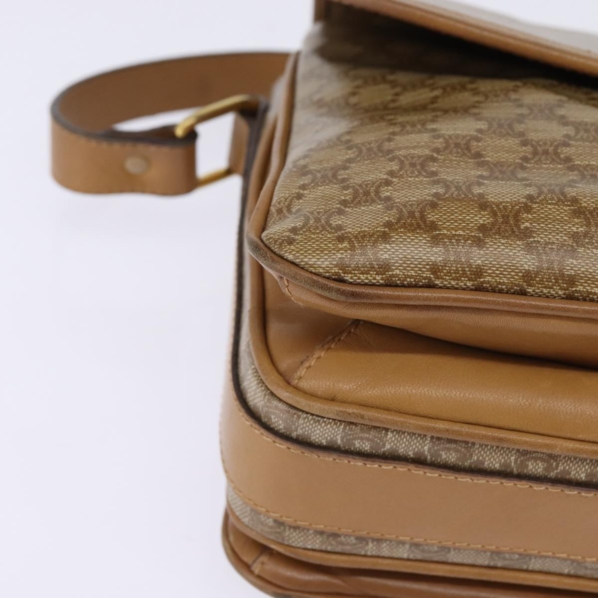 Celine Macadam Shoulder Bag PVC Leather, BEIGE, CANVAS, Shoulder bag