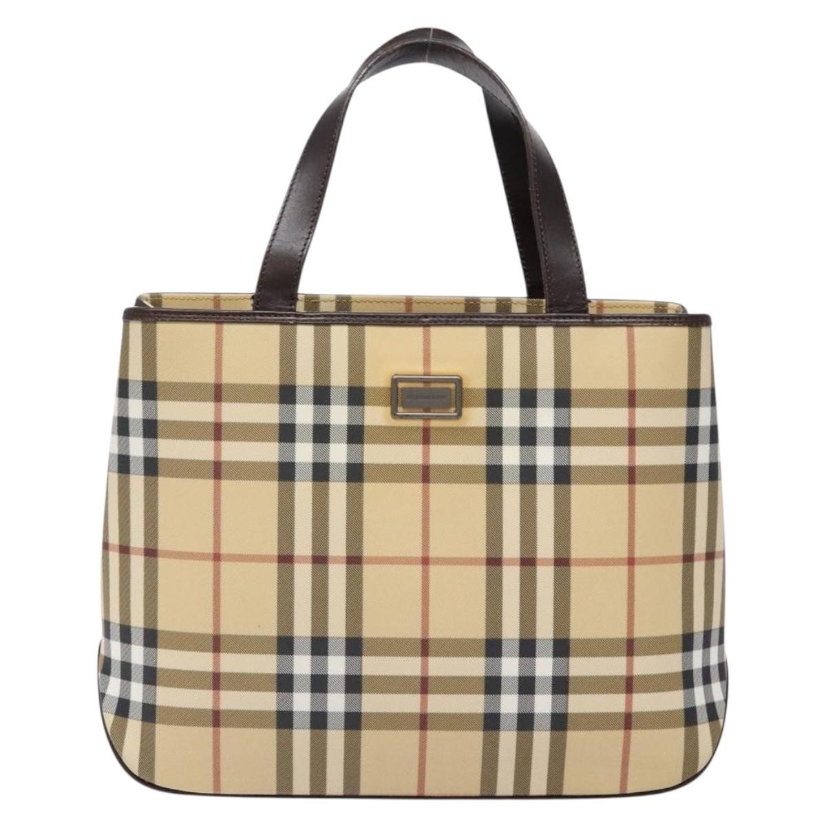 Burberry Vintage Tote Vintage Check Coated Canvas, BEIGE, CANVAS, Tote bag