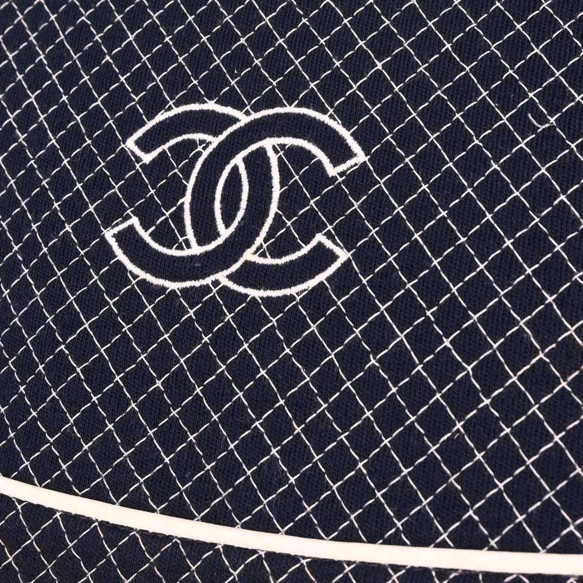 Chanel Vintage CC Zip Tote Quilted Jersey, NAVY, CANVAS, Tote bag