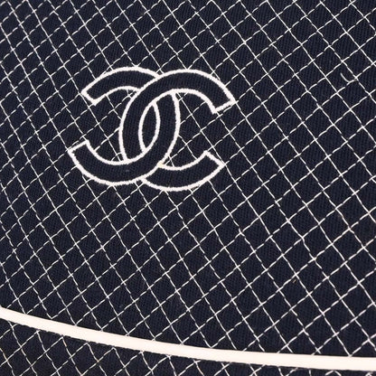 Chanel Vintage CC Zip Tote Quilted Jersey, NAVY, CANVAS, Tote bag