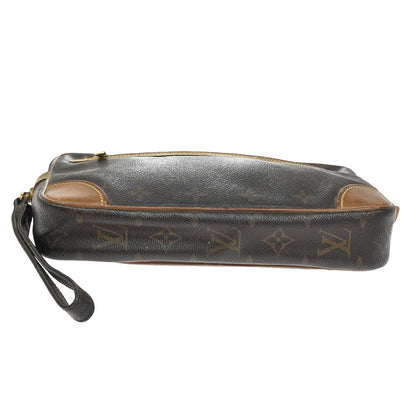 Louis Vuitton Marly Dragonne Clutch Monogram Canvas, BROWN, CANVAS, Clutche & pouche
