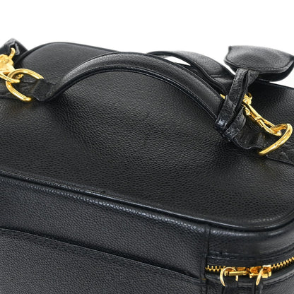Chanel Vintage Timeless Vanity Case Caviar, BLACK, LEATHER, Handbag