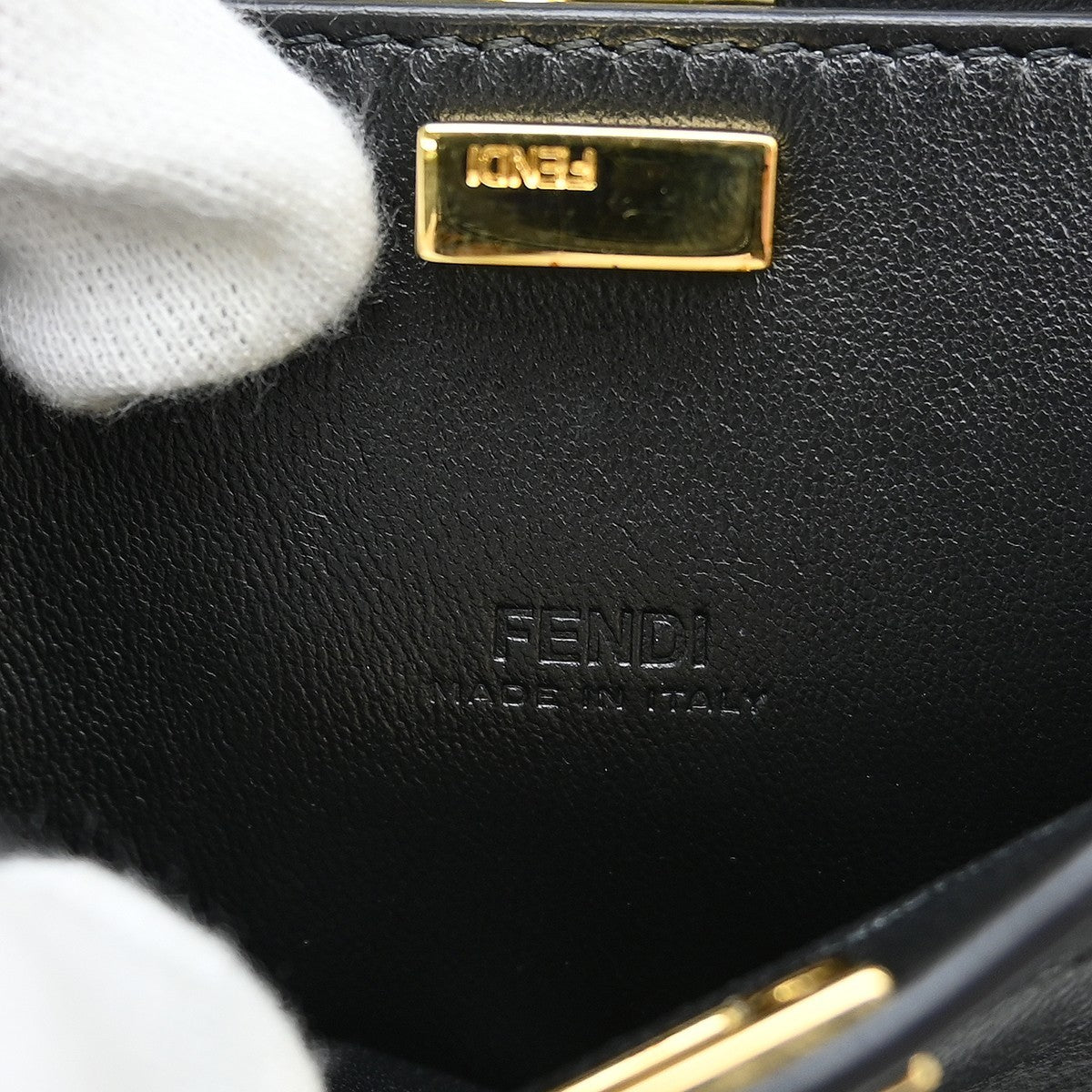 Fendi Peekaboo Bag Leather, Black, Leather, Handbag