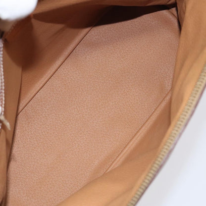 Celine Vintage Macadam Handbag Canvas and Leather, Beige, Canvas, Handbag