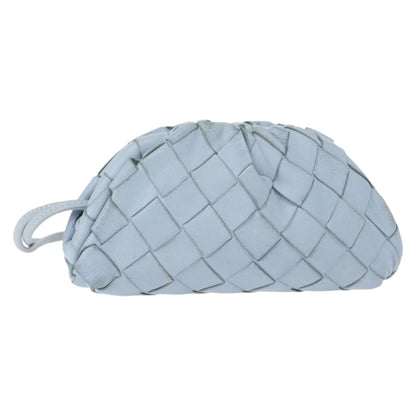 Bottega Veneta The Pouch Intrecciato Nappa, BLUE, LEATHER, Clutche & pouche