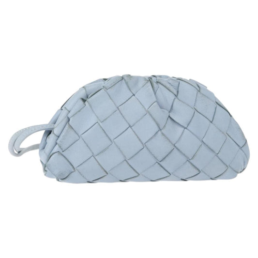 Bottega Veneta The Pouch Intrecciato Nappa, BLUE, LEATHER, Clutche & pouche