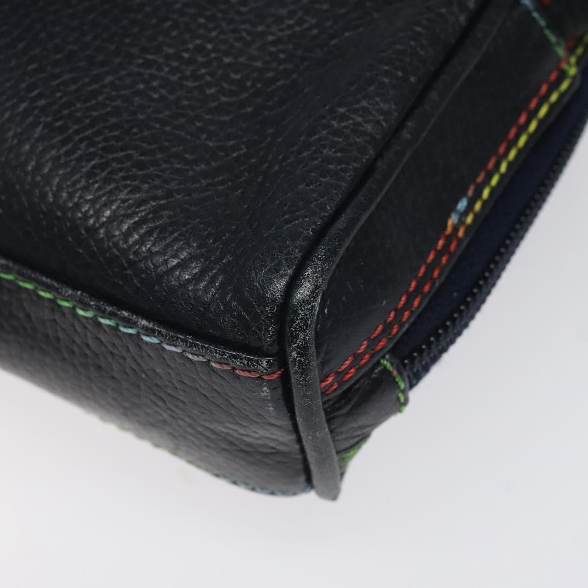 Fendi Vintage Zip Crossbody Bag Leather, NAVY, LEATHER, Shoulder bag