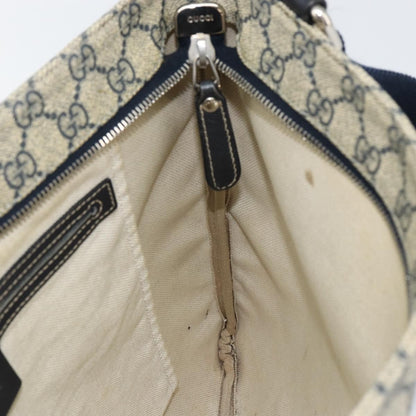 Gucci Zip Top Messenger Bag GG Coated Canvas, NAVY, PVC, Shoulder bag