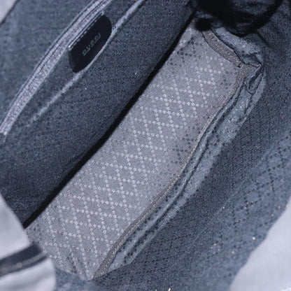 Gucci Vintage Bamboo Handle Tote Nylon, BLACK, NYLON, Tote bag