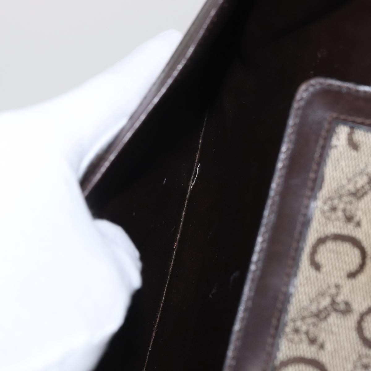 Celine Vintage C Sulky Horsebit Shoulder bag Canvas and Leather, BROWN, CANVAS, Shoulder bag