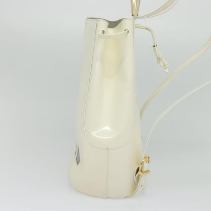 Salvatore Ferragamo Vintage Gancini Backpack Patent Leather, WHITE, PATENT_LEATHER, Backpack