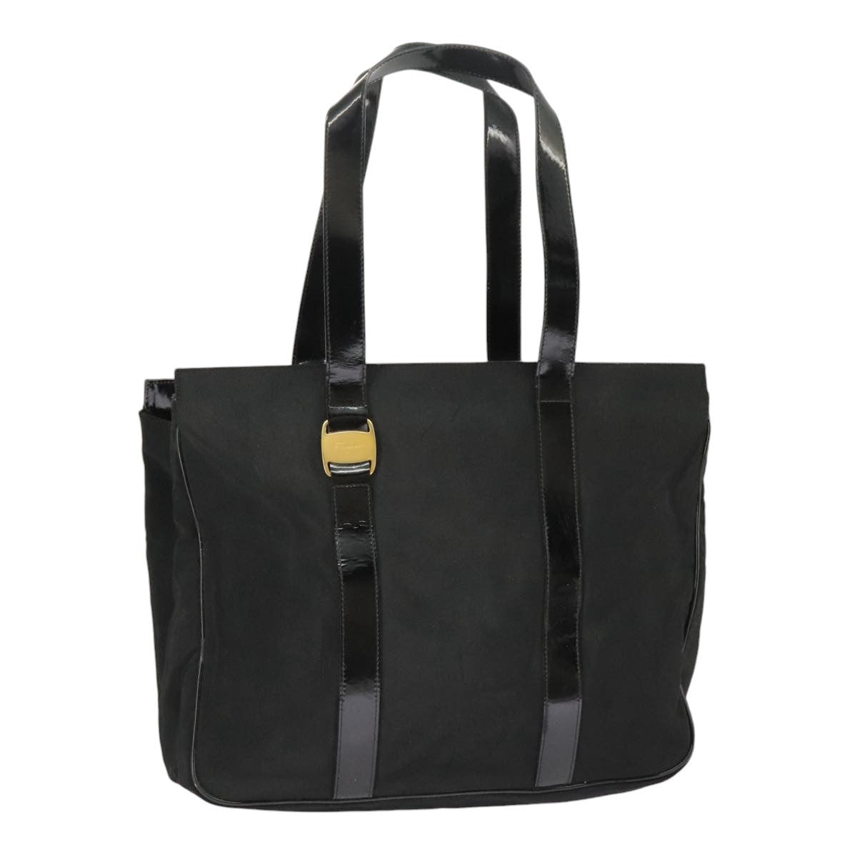 Salvatore Ferragamo Vala tote Canvas, BLACK, CANVAS, Tote bag
