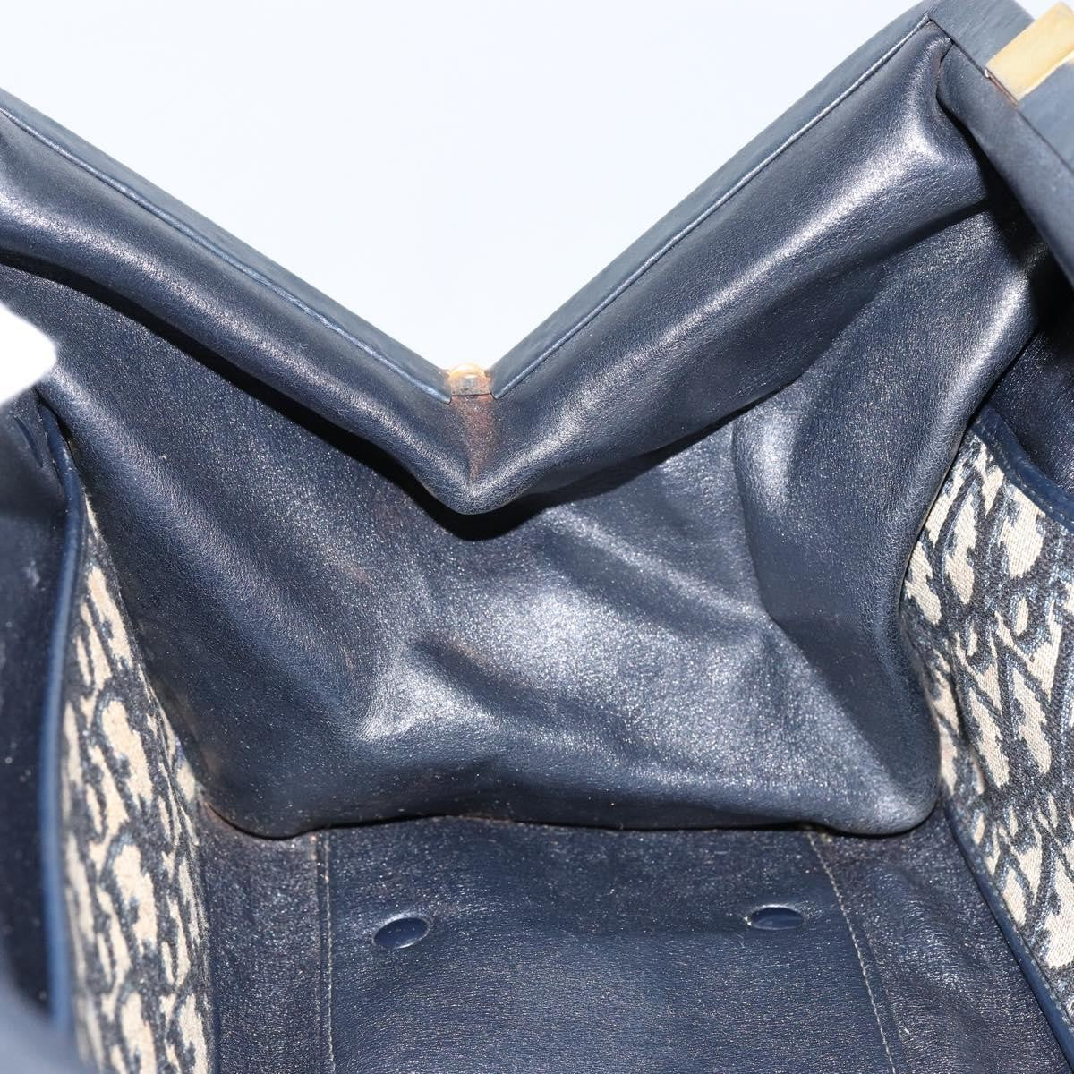 Christian Dior Vintage Trotter Handbag Canvas, NAVY, CANVAS, Handbag